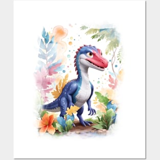 Cool Dinosaur Raptor Cute Velociraptor Dinosaur Posters and Art